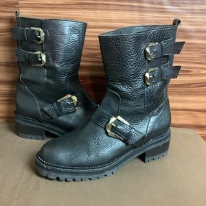 Ayres Black Leather Womens Boots